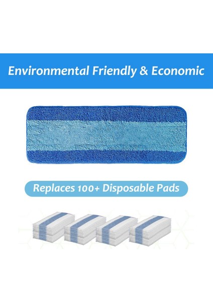 Parke Zemin Temizleyici Için Mop ile Uyumlu Mikrofiber Temizleme Pedi Için 3 Paket Mikrofiber Paspas Pedleri (Yurt Dışından)