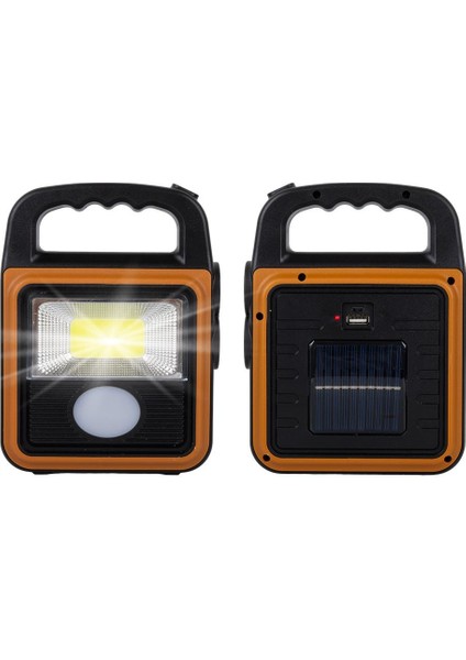 HS-8020C Cob Ledli Solarlı 4 Kademeli USB Powerbank Çıkışlı Şarjlı Işıldak Fener