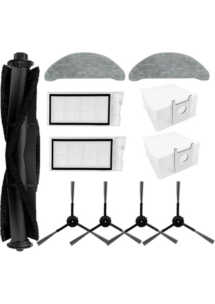 Eve Plus Robot Vakum Ana Yan Fırça Için Yedek Aksesuarlar Set Hepa Filtreler Paspas Pedleri Toz Torbaları Parçaları (Yurt Dışından)