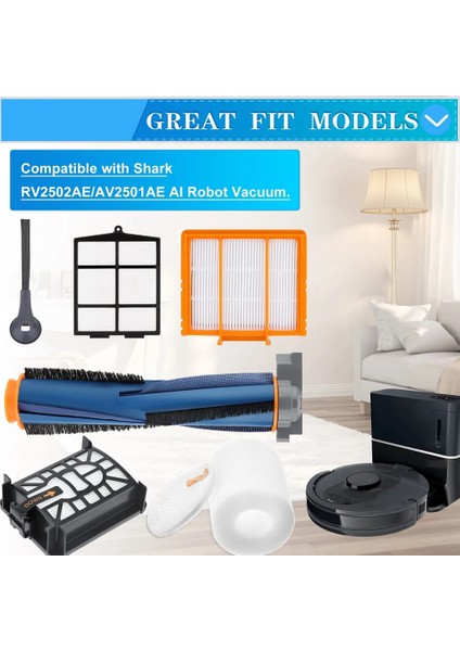 AV2501S Için AV2501AE RV2502AE RV2520AOUS AV2510AOUS Ana Silindir Fırça Filtreleri Köpük ve Ana Filtreler Yan Fırçalar (Yurt Dışından)