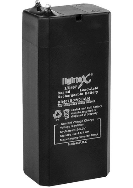 LIGHTEX LT-407 4 VOLT - 0.8 AMPER AKÜ