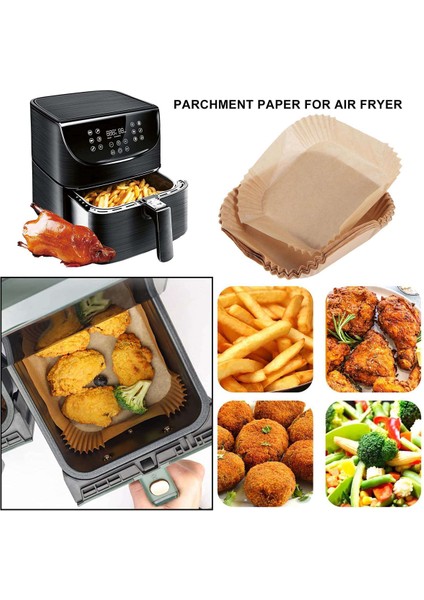 50 Adet Hava Fritöz Parşömen Kağıdı Yağ Fırçalı Hava Fritöz Gömlekleri Kare 6.3 Inç Tek Kullanımlık Pişirme Kağıdı Hava Fritöz Levhalar (Yurt Dışından) fırsatları