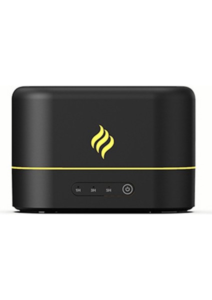 7 Renk Simülasyon Alev Ultrasonik Nemlendirici USB Ücretsiz Filtre Uçucu Yağ Difüzörü Siyah (Yurt Dışından)