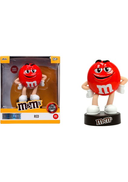 Jada Toys M&ms Kırmızı Figür (10 Cm) - Metalik Boyalı Kırmızı M&m's Koleksiyonluk Metal Figür