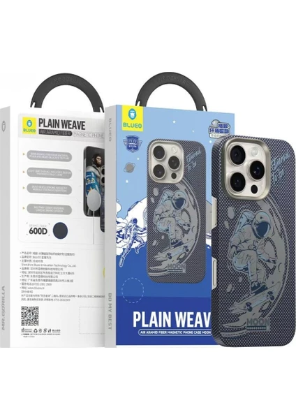 Plain Weave iPhone 16 Pro Max Uyumlu Air Aramid Fiber Magsafe Moon Telefon Kılıfı