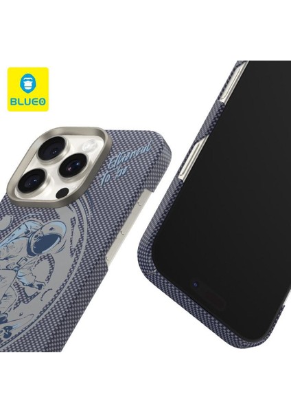 Plain Weave iPhone 16 Pro Max Uyumlu Air Aramid Fiber Magsafe Moon Telefon Kılıfı