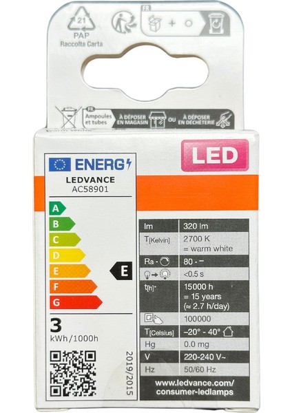 2,6W (30W) 2700K (Sarı Işık) G9 Duylu LED Kapsül Ampul (4 Adet)