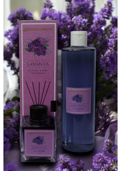 Lavanta Esintili 100 ml Oda Kokusu ve 400 ml Yedek Diffuser Seti