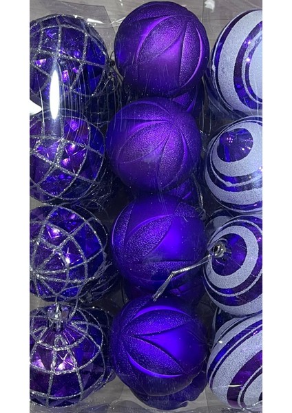Tekno Trust 6 cm 24'lü Yılbaşı Ağacı Süsü Kutulu 3 Farklı Modelden Oluşur Şık ve Kaliteli 1 Paket