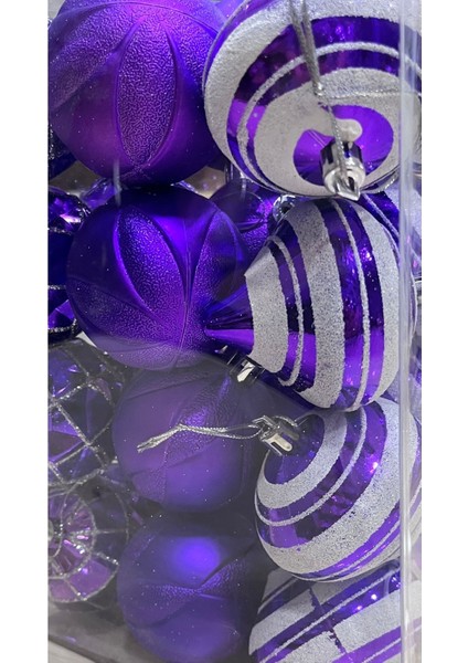 Tekno Trust 6 cm 24'lü Yılbaşı Ağacı Süsü Kutulu 3 Farklı Modelden Oluşur Şık ve Kaliteli 1 Paket