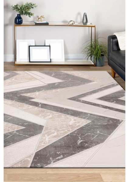 Lynosse Bej Yumuşak Konforlu Halı P0681