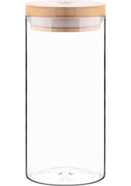 Bambu Kapaklı Cam Kavanoz Saklama Kabı 10,5x6 cm Balsa BLS-6510