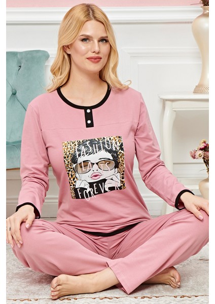 Bayan Uzun Kollu Pijama Takımı Model No 7616