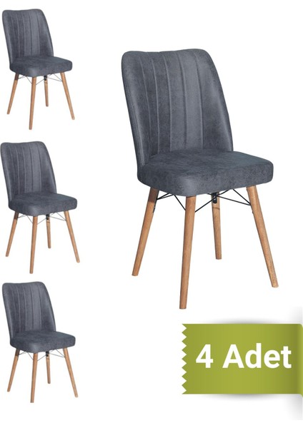 Kare Gold 4'lü Sandalye Mutfak Sandalyesi