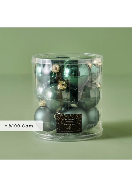 Dekoratif Süs 12'li Yeşil (6 cm)