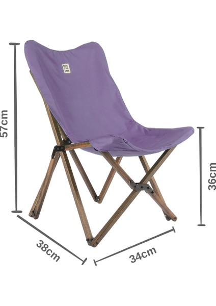 Kids Ahşap Katlanır Kamp & Bahçe Sandalyesi – Antrasit Iskelet - Mor Kılıf fiyatları