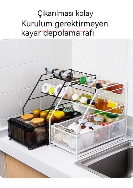 Çok Amaçlı Demir Mutfak Kasesi Üç Katmanlı Depolama Rafı (Yurt Dışından) fiyatları
