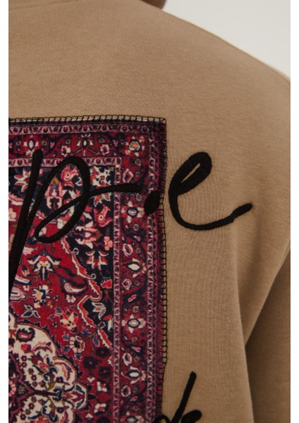 0 Yaka Hope Baskı Erkek Sweatshirt