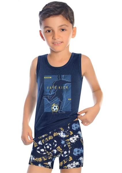 Erkek Çocuk Atlet ve Boxer Likralı Iç Çamaşır Takımı -  Boy Underwear Set