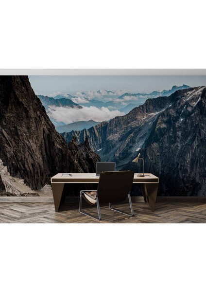 Dağ ve Gökyüzü Bulut Manzaralı Duvar Kağıdı fırsatları