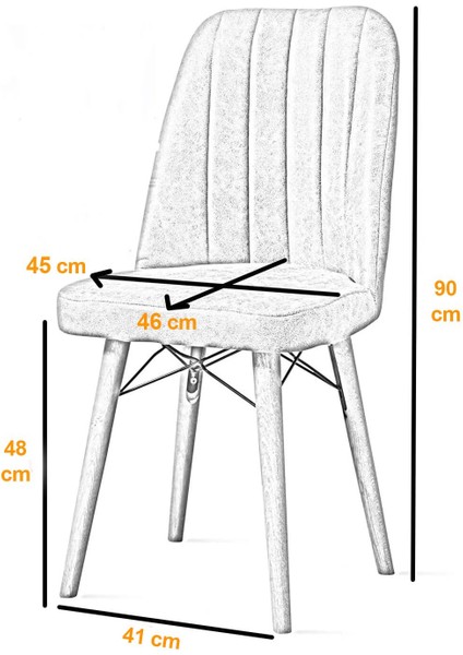 Kare Gold 6'lı Sandalye Mutfak Sandalyesi modelleri