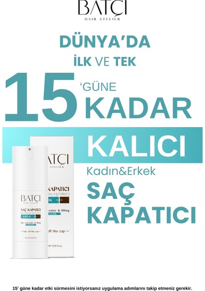 Batçı Hair Ateliler Saç Kapatıcı Dolgunlaştırıcı Sıvı Krem 30 ml 08684172952415, One Size