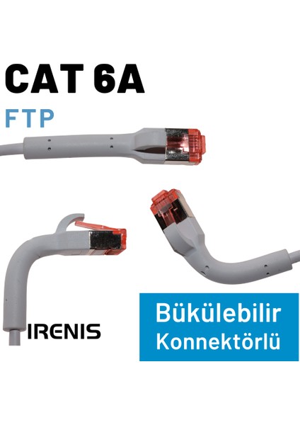 Irenıs 50 cm CAT6A U/ftp 90° Bükülebilir Kablo