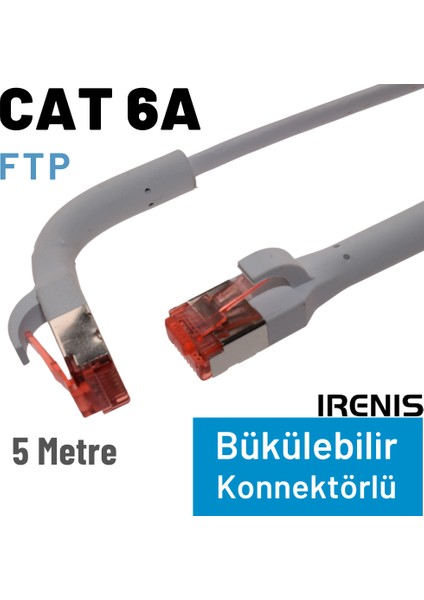 Irenıs 5 Metre CAT6A U/ftp 90° Bükülebilir Kablo