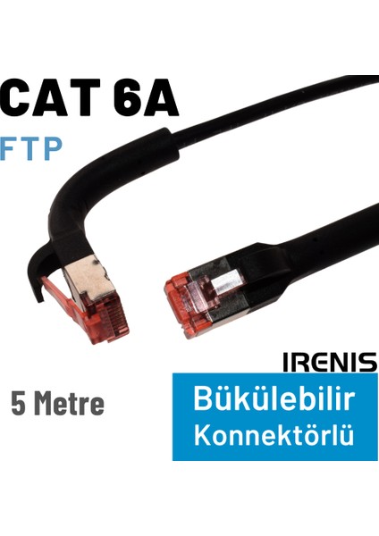 Irenıs 5 Metre CAT6A U/ftp 90° Bükülebilir Kablo