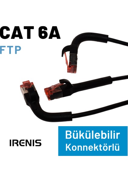Irenıs 50 cm CAT6A U/ftp 90° Bükülebilir Kablo