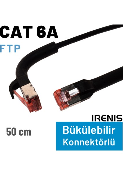 Irenıs 50 cm CAT6A U/ftp 90° Bükülebilir Kablo