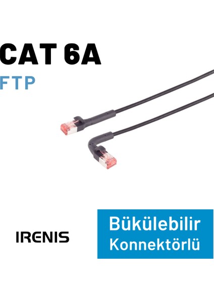 Irenıs 50 cm CAT6A U/ftp 90° Bükülebilir Kablo