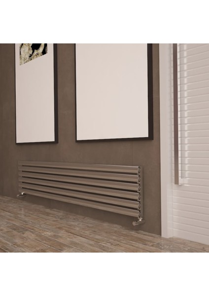 Tallis Xl Yatay Alüminyum Radyatör Modern Tasarım Parlak Eloksal 35X180 cm