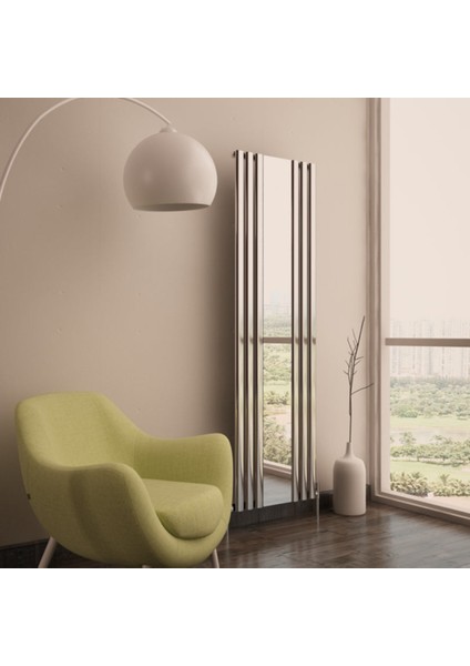 Tallis Mirror Dikey Alüminyum Radyatör Modern Tasarım Parlak Eloksal 180X55 cm