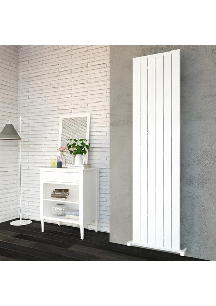 Elite Dikey Alüminyum Radyatör Modern Tasarım Parlak Beyaz 180X44,5 cm