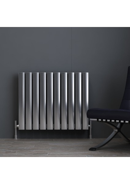 Vesta Yatay Alüminyum Radyatör Modern Tasarım Parlak Eloksal 60X74,5 cm