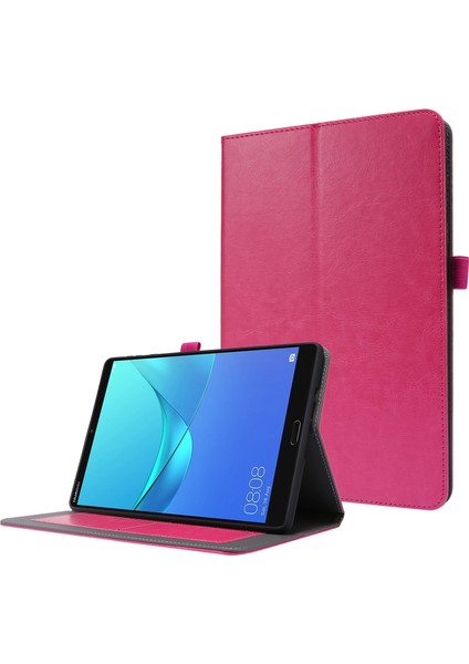 Huawei Matepad T 10S Için 2 Katlanır Pu Deri Kılıf Gülkırmızı (Yurt Dışından)