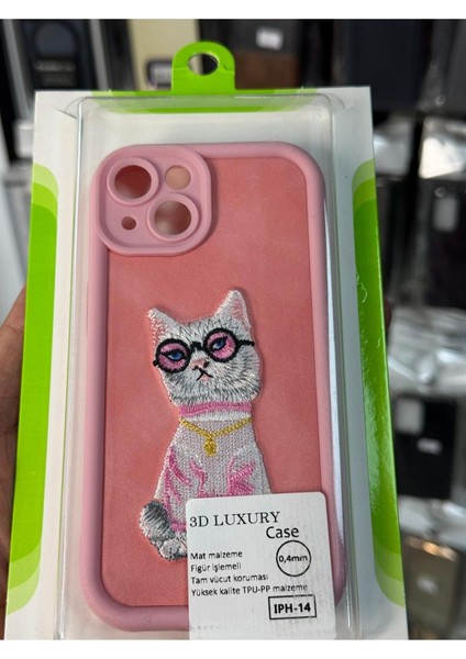 Iphone 14 3D Luxury Case Kedili Kılıf