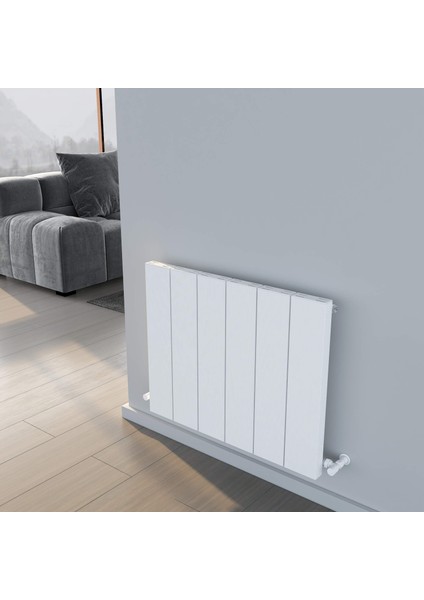 Elvino Yatay Alüminyum Radyatör Modern Tasarım Parlak Beyaz 60X74,5 cm