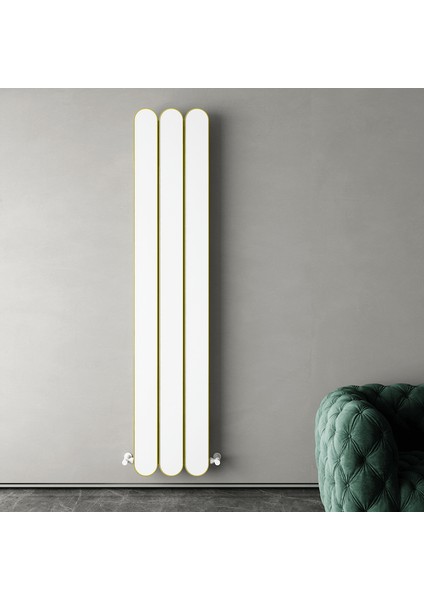 Magico Double Dikey Alüminyum Radyatör Modern Tasarım Beyaz 180X37 cm