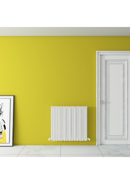 Pipette Yatay Alüminyum Radyatör Modern Tasarım Beyaz 60X66 cm