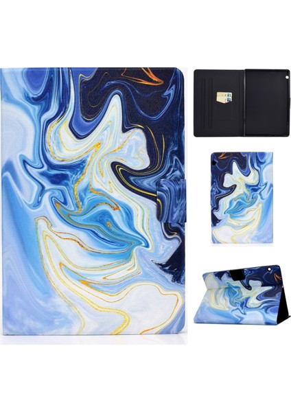 Huawei Mediapad T5 10.0 Mavi Mermer Kılıf (Yurt Dışından)
