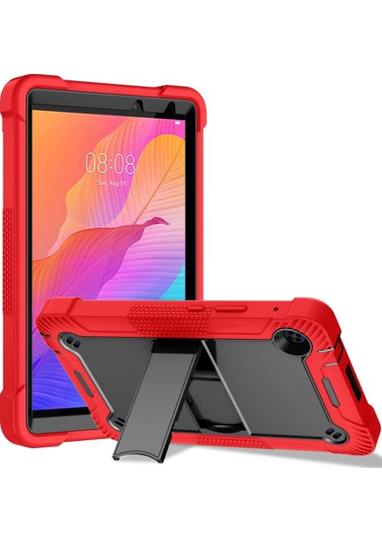 Huawei Matepad T8 Kırmızı + Siyah Için Silikon + Pc Kılıfı (Yurt Dışından)