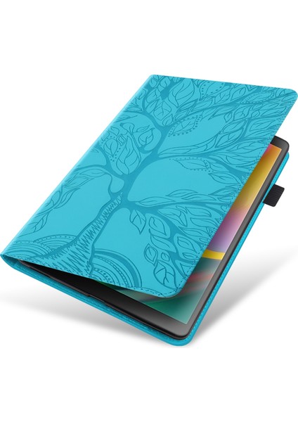Huawei Mediapad T5 10.1 Inç Göl Mavisi Için Deri Kılıf (Yurt Dışından)