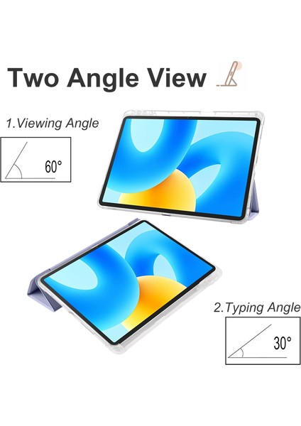 Huawei Matepad 11.5 2023 Mor Için Akıllı Deri Tablet Kılıfı (Yurt Dışından)