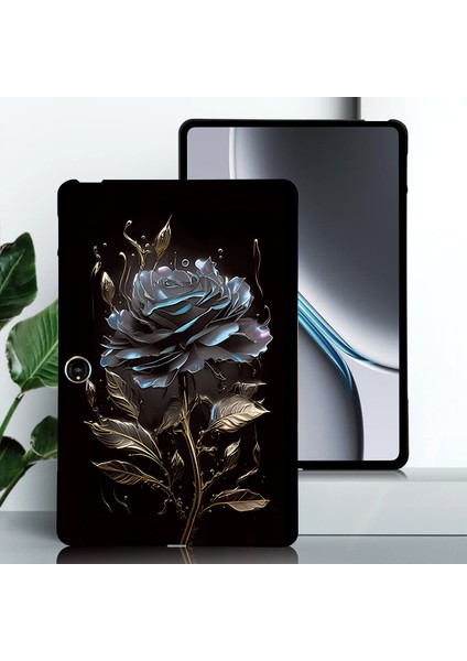 Oppo Pad Neo / Pad Air2 Siyah Gül Için Boyalı Tpu Tablet Kılıfı (Yurt Dışından)