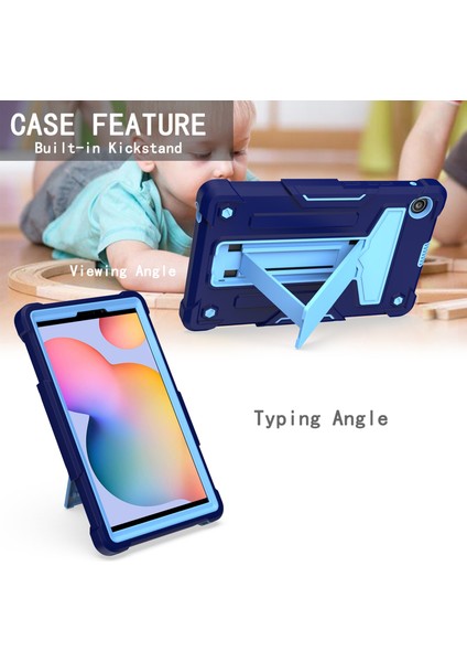 Huawei Matepad T8 Lacivert+Mavi Için T Şekilli Tutucu Kılıf (Yurt Dışından)