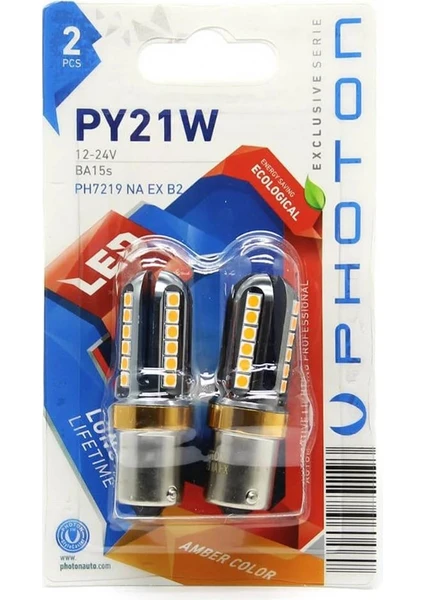 P21W 12V Amber Exclusıve Canbus Led(2li Blister) PH7219 Na Ex B2