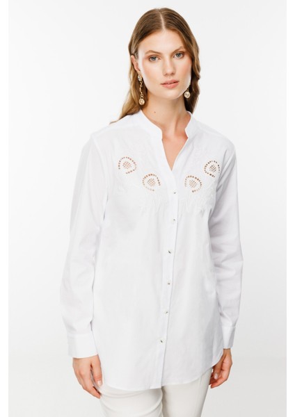 Göğüsü Nakışlı Uzun Kol Gömlek fiyatları