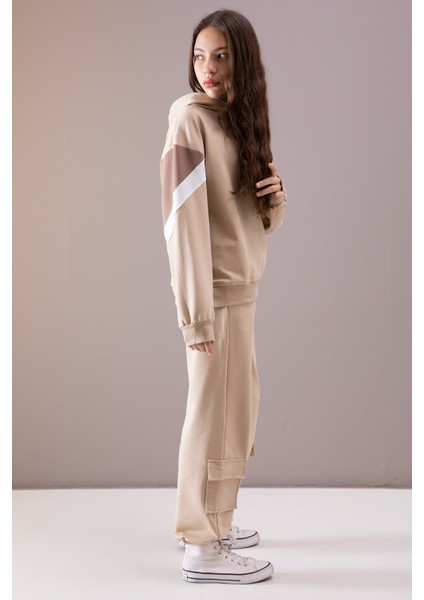 Bej Kargo Cepli Kız Çocuk Logolu Ikili Takım 19868 fırsatları